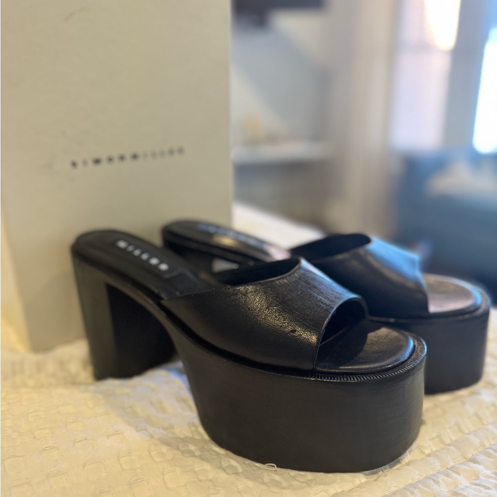 Simon Miller Black Platform Mules
